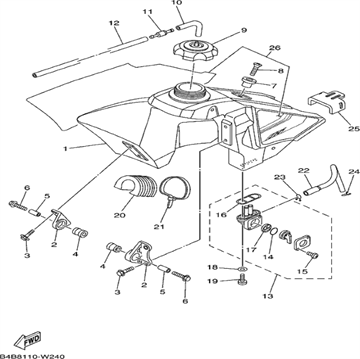 Fuel Tank Comp., Yamaha, 5pa241103000